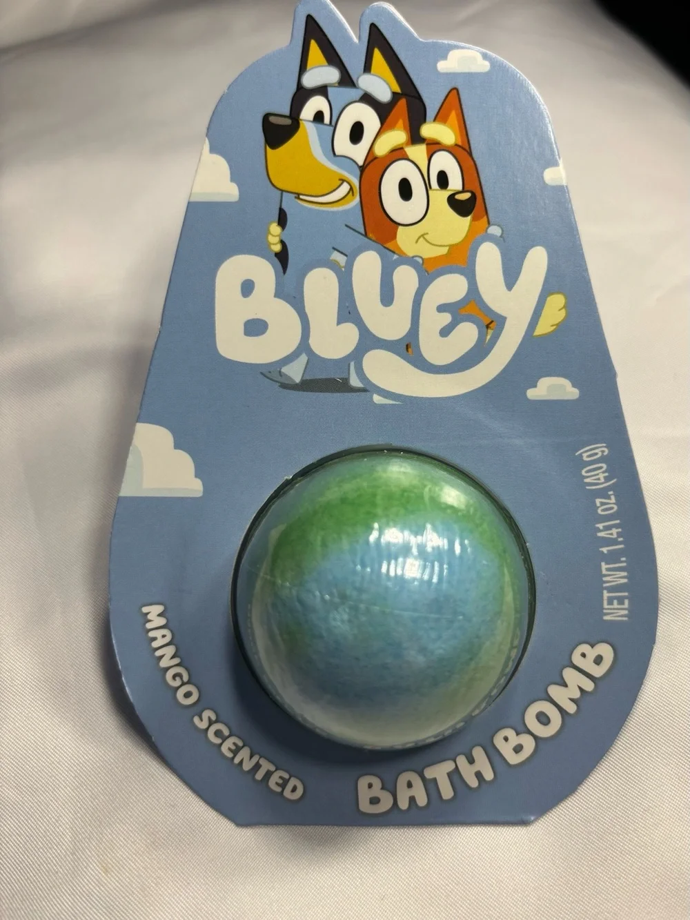 New Bluey Mango Scented Bath Bomb - Blue & Green